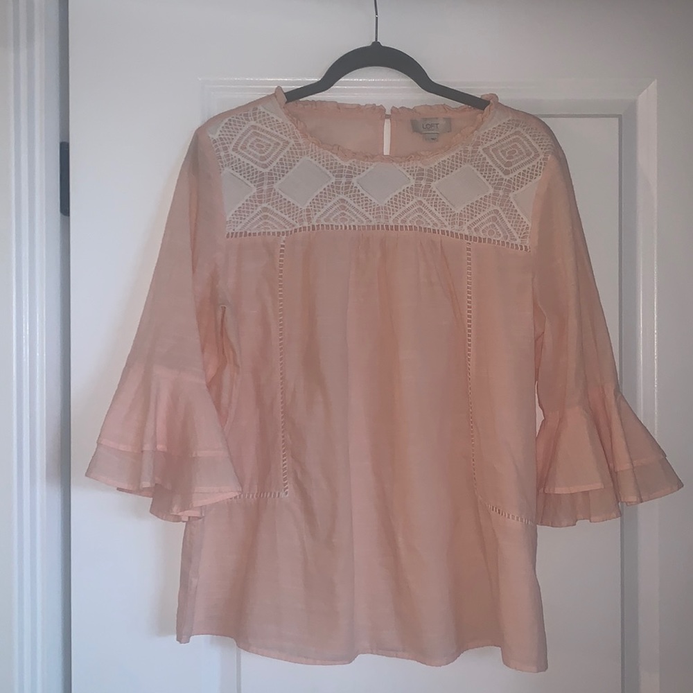 LOFT Spring Peplum Sleve Top Size L
